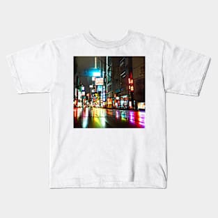 Tokyo Neon - Night Scenario - Realistic Kids T-Shirt